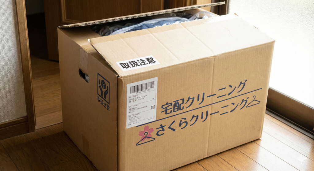 宅配クリーニングの箱の写真