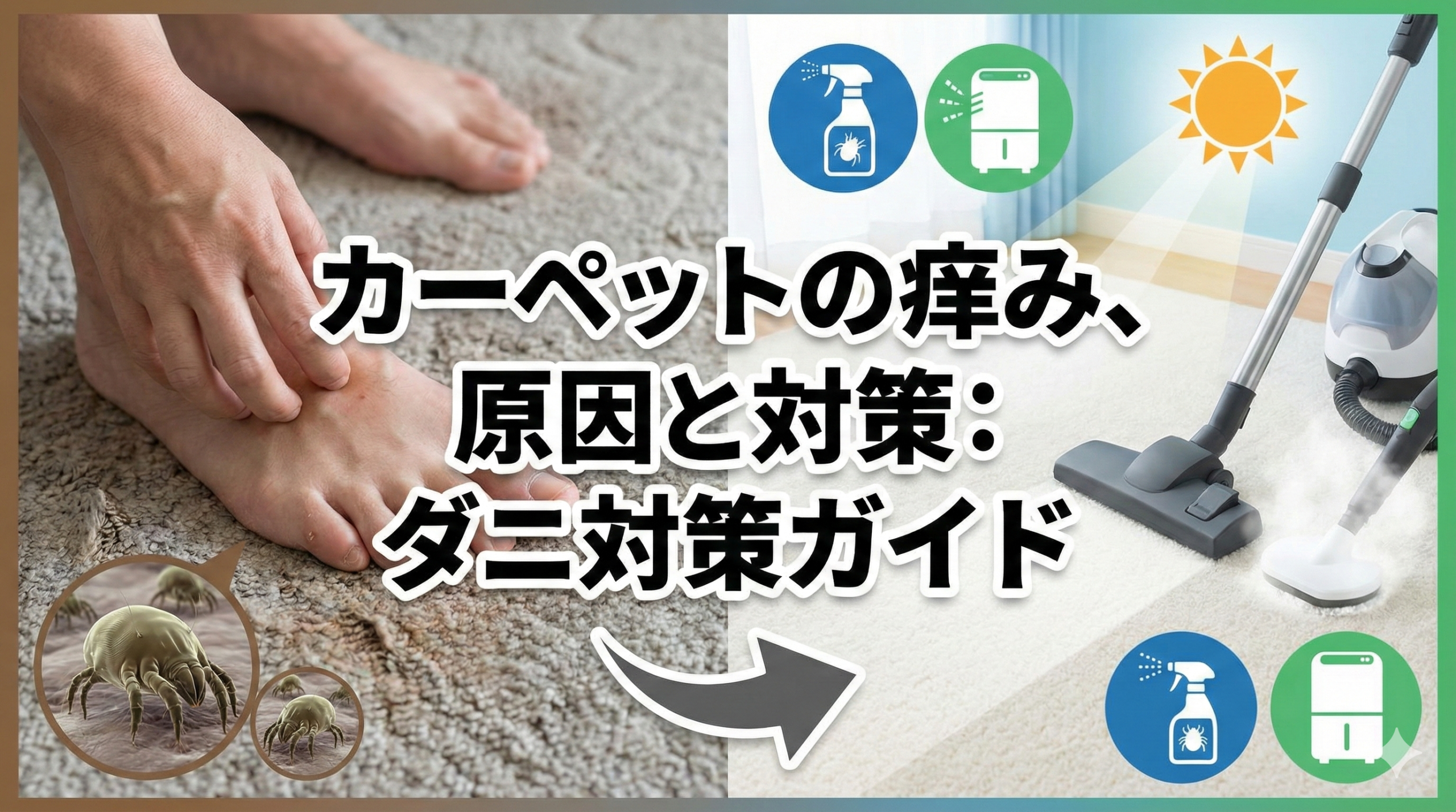 カーペットの痒み、原因と対策：ダニ対策ガイド