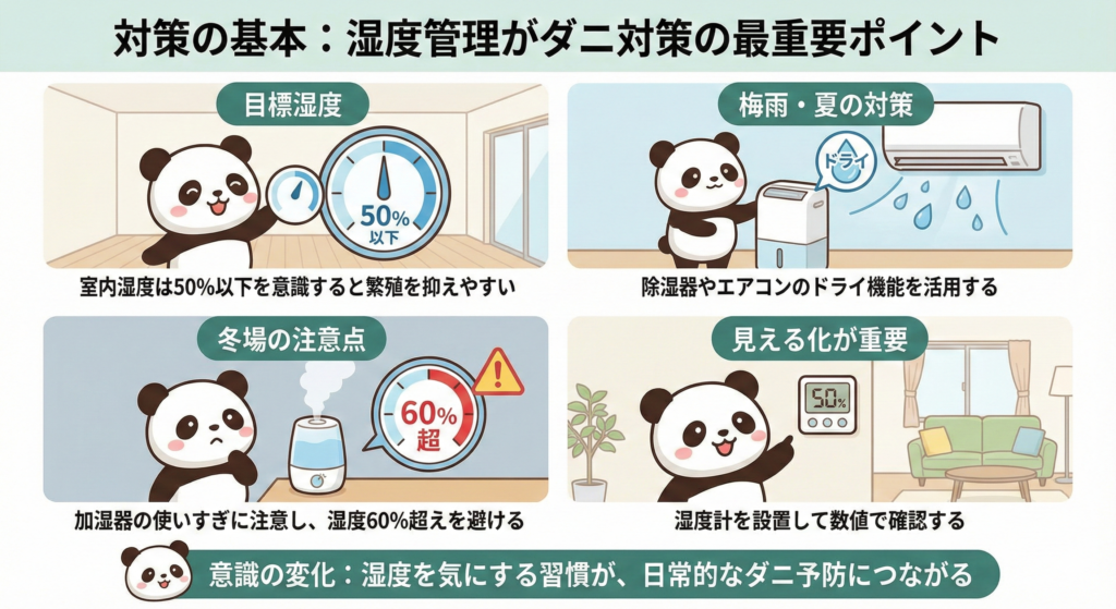湿度管理がダニ対策の最重要ポイント