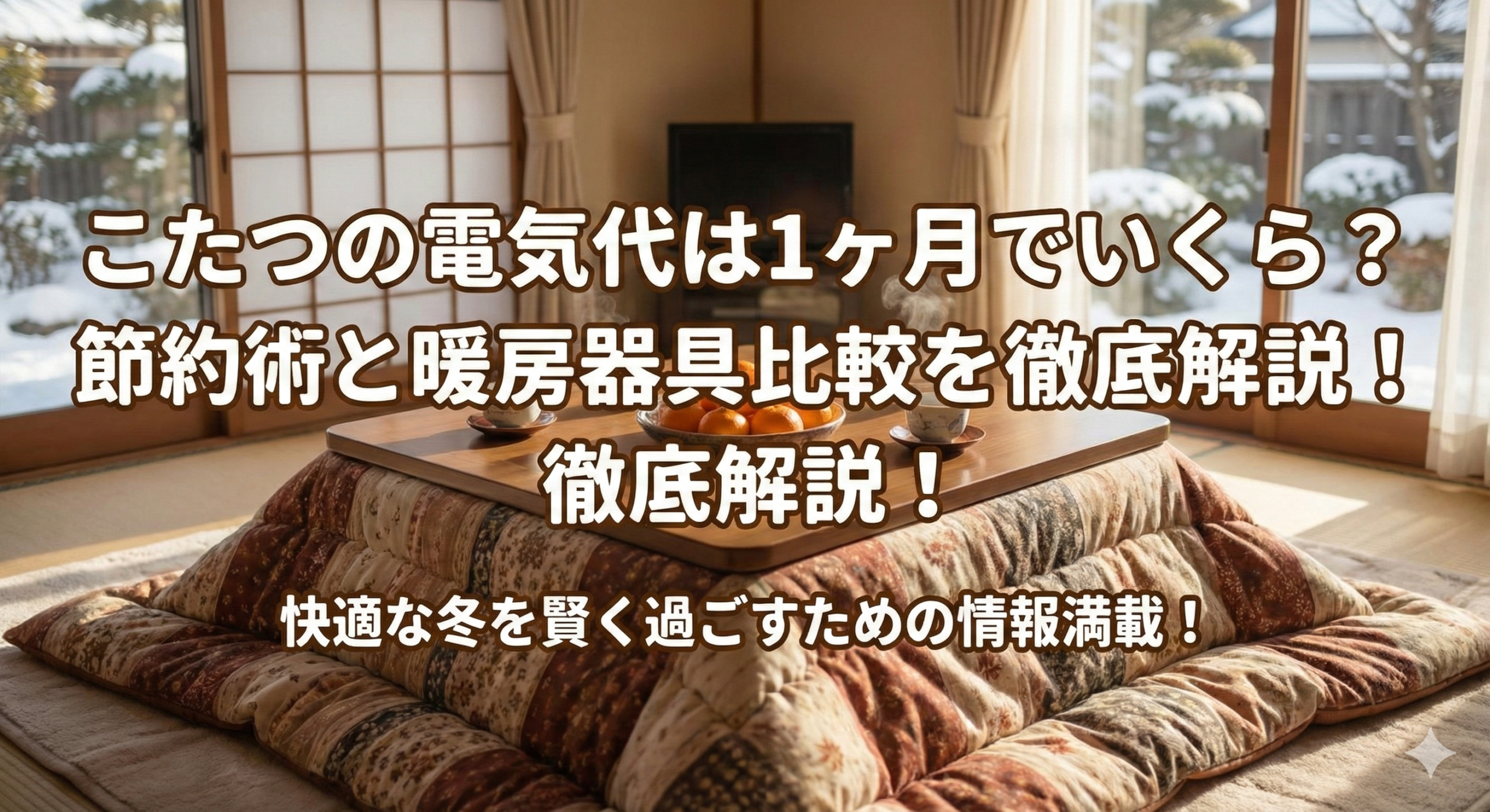 こたつの電気代は1ヶ月でいくら？節約術と暖房器具比較を徹底解説 