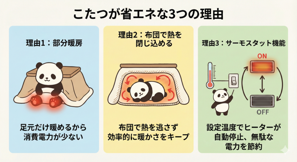 こたつの電気代が安い3つの理由