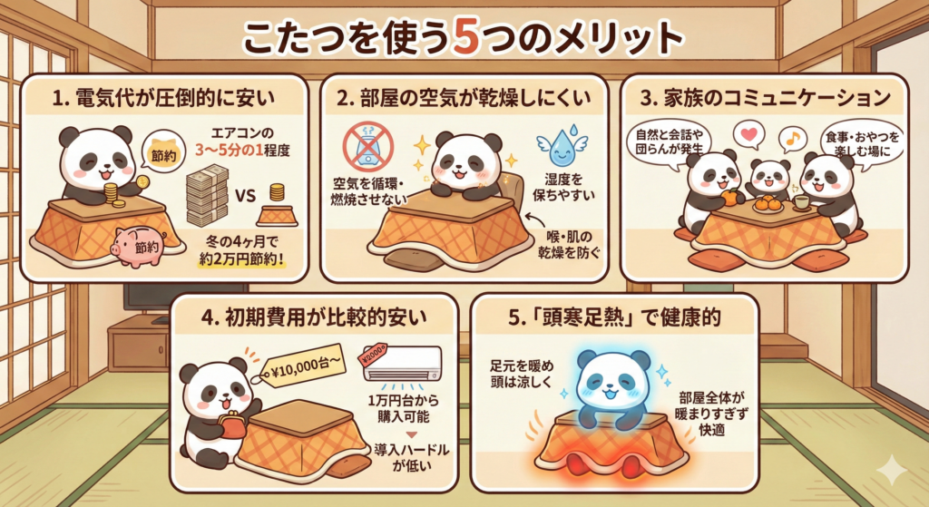 こたつを使う5つのメリット