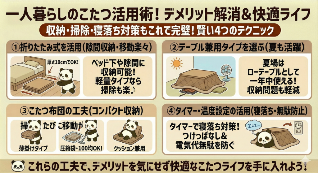 一人暮らしこたつの活用術！デメリット解消&快適ライフ