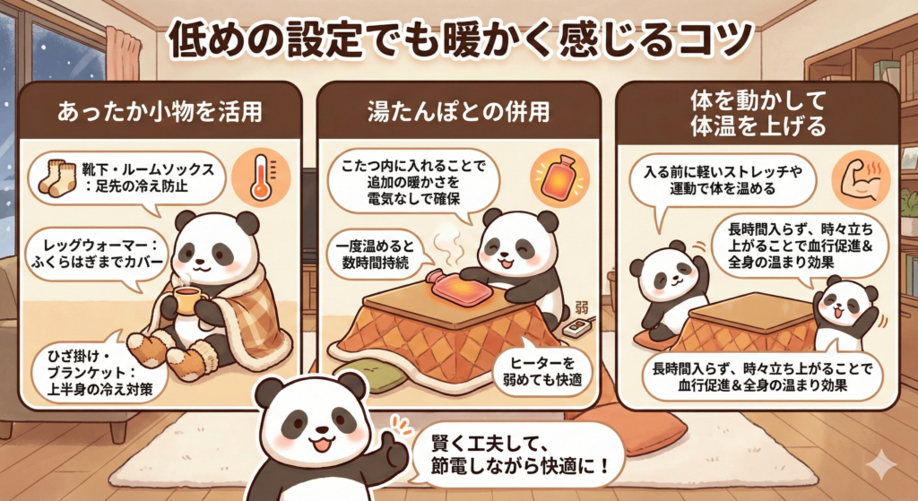 低めの設定でも暖かく感じるコツ
