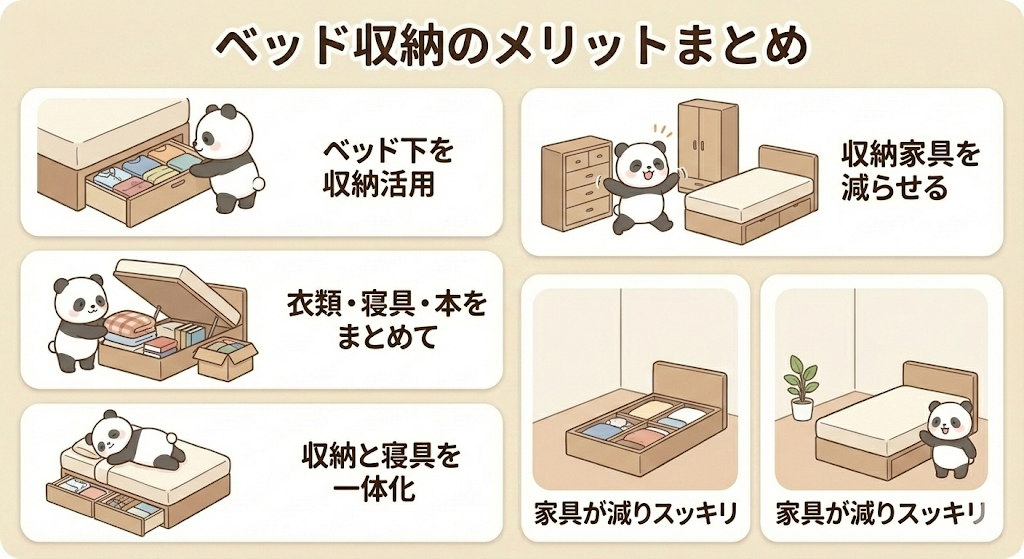 ベッド下を収納スペースとして活用