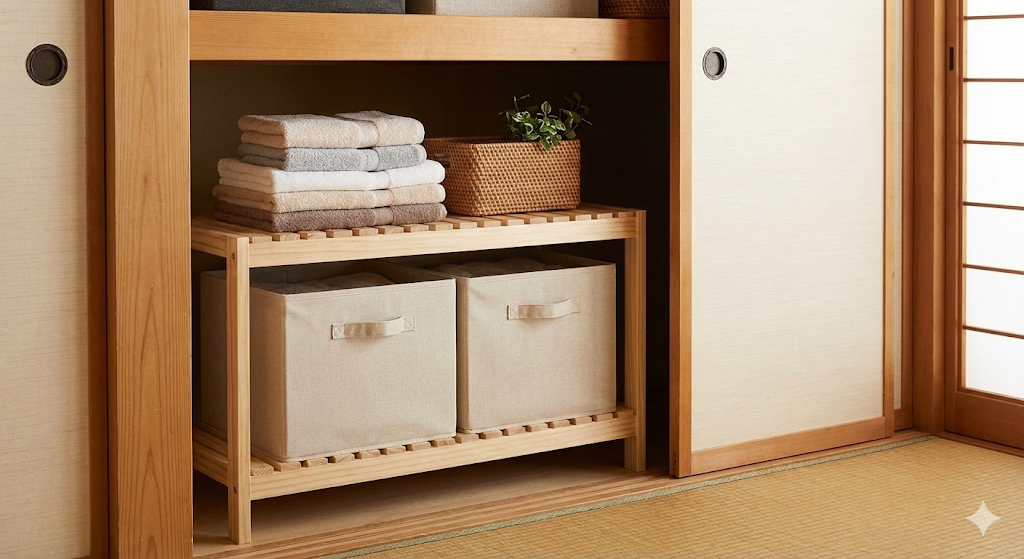 すのこ型ラック：布団収納＆湿気対策に