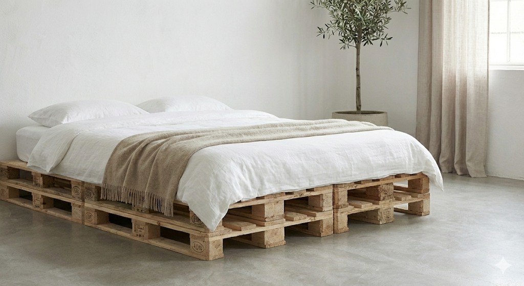 パレットベッド：自由度の高いDIY感覚