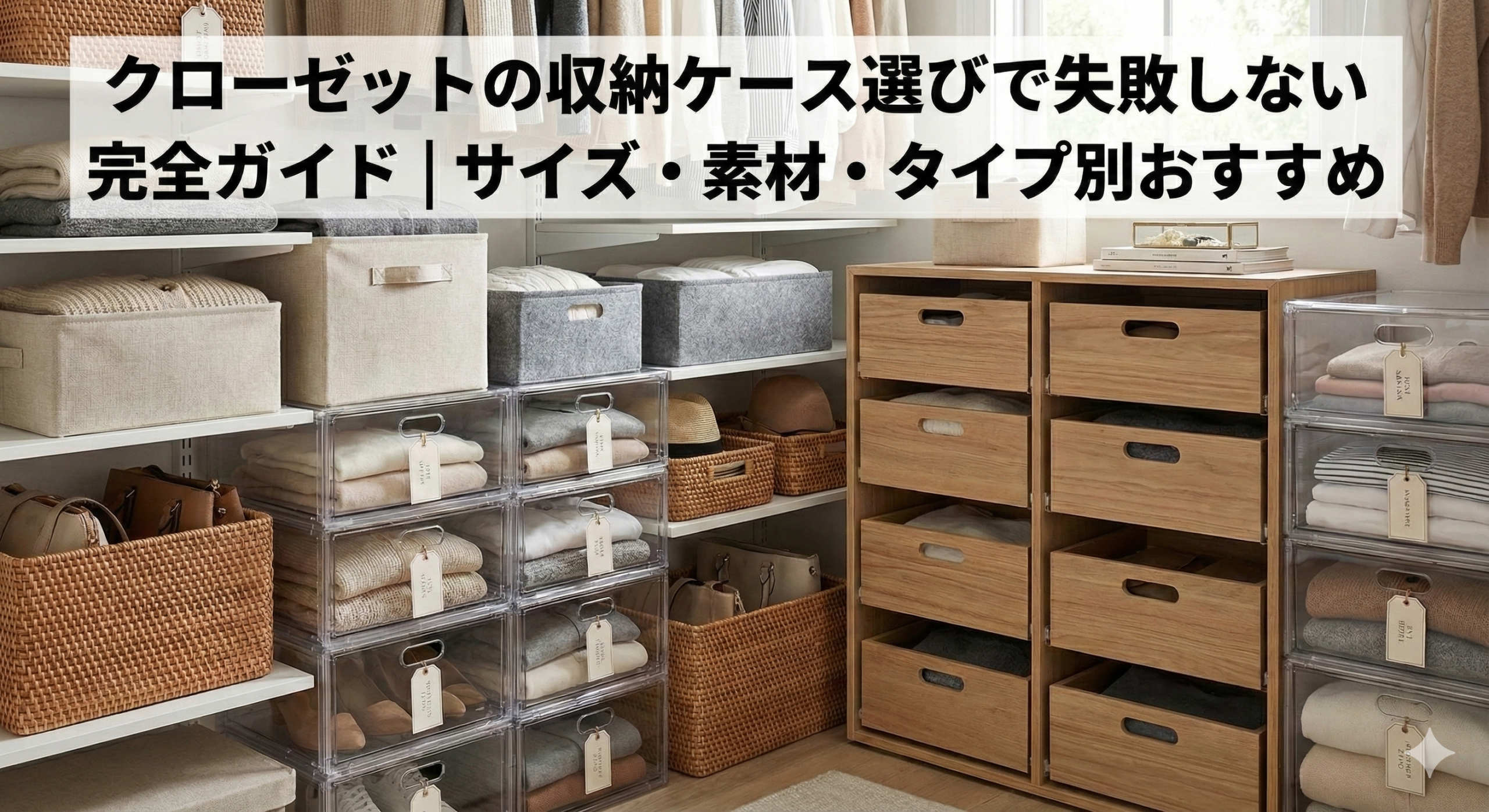 クローゼットの収納ケース選びで失敗しない完全ガイド｜サイズ・素材・タイプ別おすすめ
