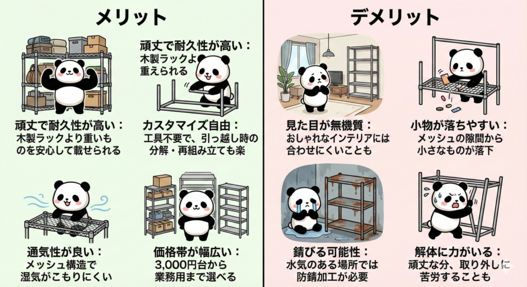 スチールラックのメリット・デメリット