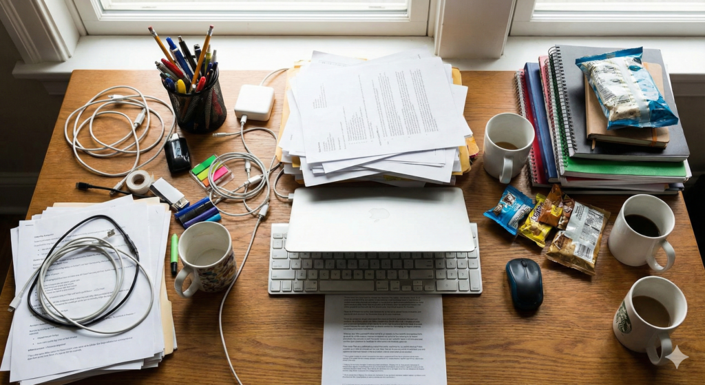 デスクの上が散らかる5つの原因