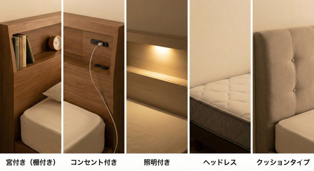 ヘッドボード5種類の比較写真