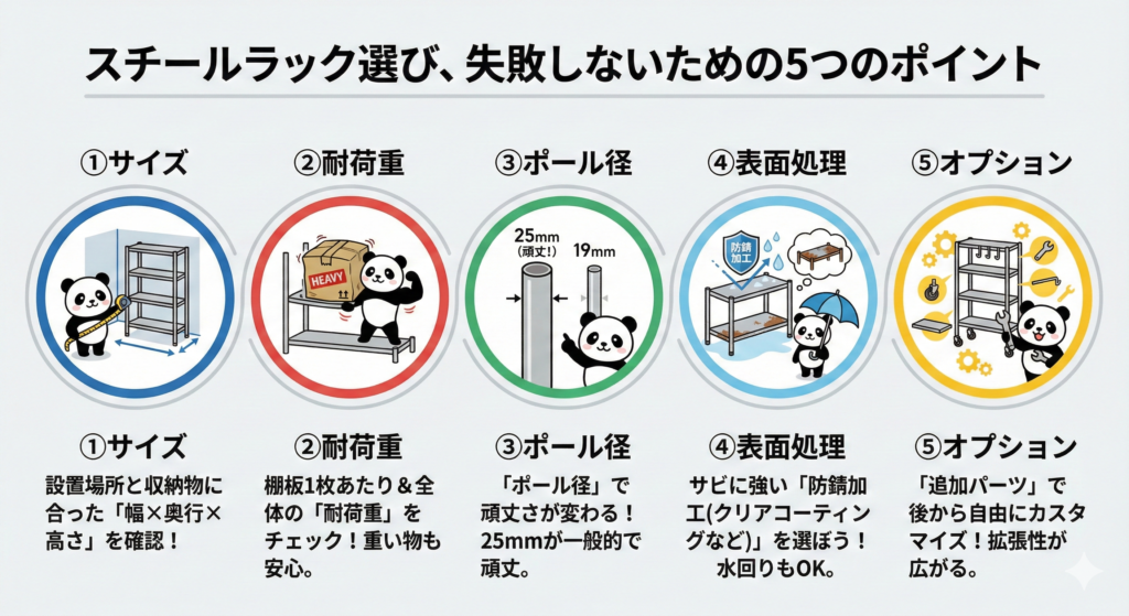 失敗しないスチールラックの選び方5つのポイント